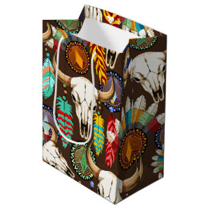 Buffalo Skull Native American Emblem Medium Gift Bag