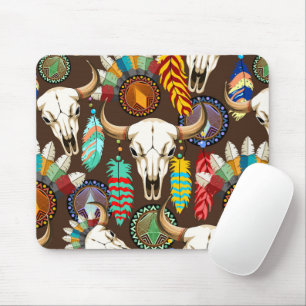 Buffalo Skull Native American Emblem Mouse Pad