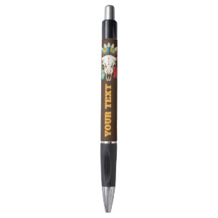 Buffalo Skull Native American Emblem Pen