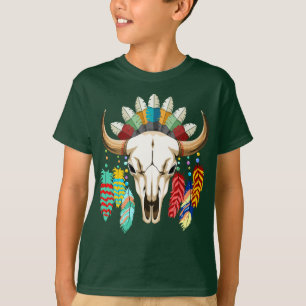 Buffalo Skull Native American Emblem T-Shirt