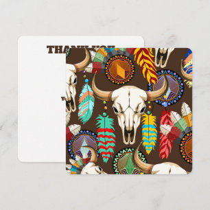 Buffalo Skull Native American Emblem Thank You Card