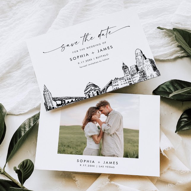 Buffalo Skyline Wedding Enregistrer la carte Date (Créateur téléchargé)
