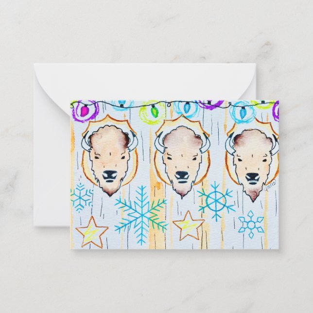Buffalo Snowflake Christmas Card (Front)