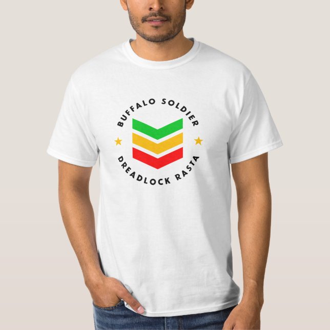 Buffalo Soldier Dreadlock Rasta Reggae  T-Shirt (Front)