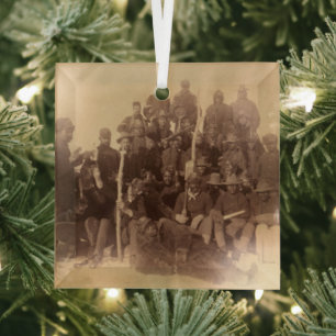 Buffalo Soldiers, First Black Regiment Metal Ornam Glass Ornament