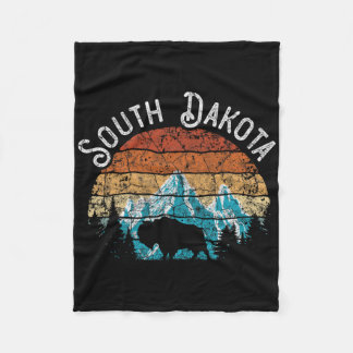 Buffalo South Dakota The Mount Rushmore State Nati Fleece Blanket