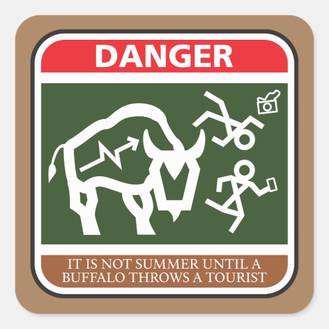 Buffalo Summer Square Sticker (Front)