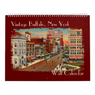 Buffalo vintage, calendrier mural de NY
