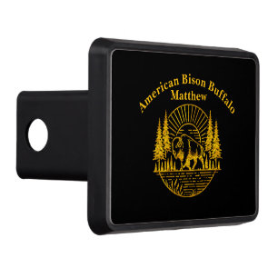 Buffalo Walking by the River at Sunset Trailer Hitch Cover