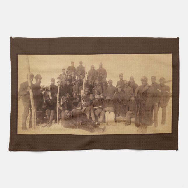 Buffalo Warriors: American Black Fighting Cavalry Kitchen Towel (Horizontal)