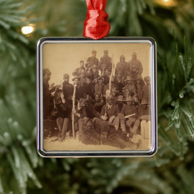 Buffalo Warriors: American Black Fighting Cavalry Metal Ornament (Tree)