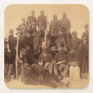 Buffalo Warriors: American Black Fighting Cavalry Square Paper Coaster
