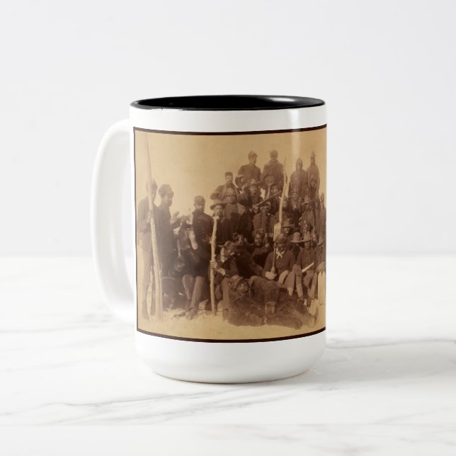 Buffalo Warriors: American Black Fighting Cavalry Two-Tone Coffee Mug (Front Left)