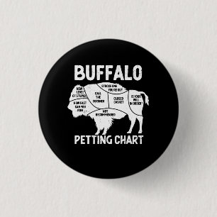 Buffalo Wildlife Petting Chart For Bison Lovers Fl 1 Inch Round Button