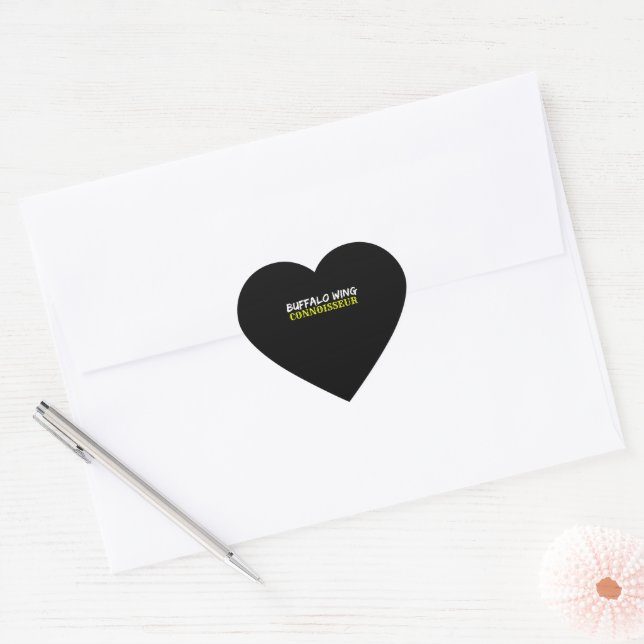 Buffalo Wing Obsessed Addict BBQ Chicken Wing Bask Heart Sticker (Envelope)