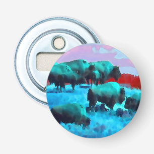 Buffaloes Button Bottle Opener