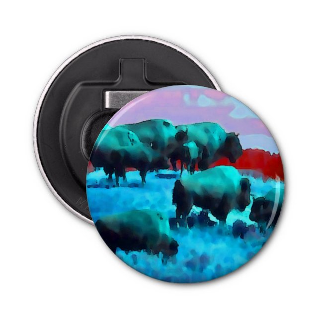 Buffaloes Button Bottle Opener (Front)