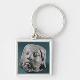 Buffed sandstone head of a foreigner, Sarnath, 3rd Keychain