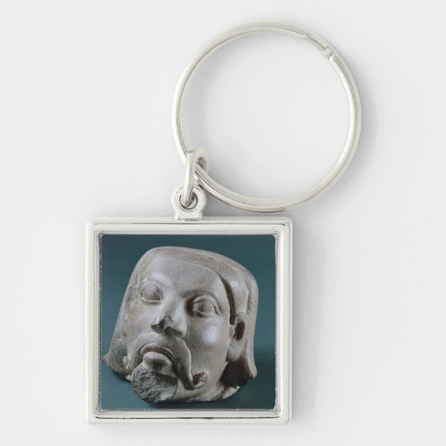 Buffed sandstone head of a foreigner, Sarnath, 3rd Keychain (Front)