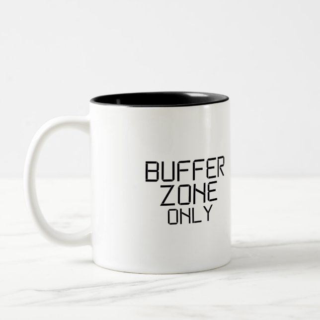 Buffer Zone Only Minimalist Two-Tone Coffee Mug (Left)