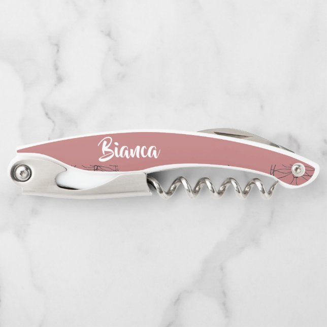 Bufferflies on blush pattern corkscrew (Front)