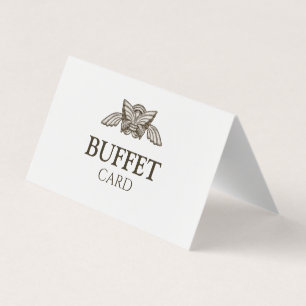 Buffet card template table card with Greece theme