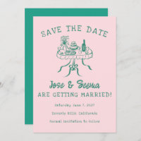 Buffet Dinner Table Hand Drawn Cute Sweet Custom 