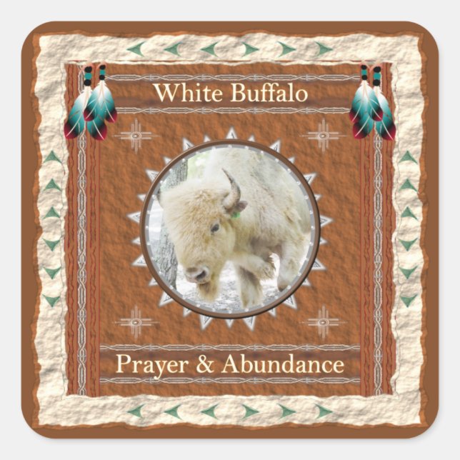 Buffle blanc - Stickers Prière et Abondance (Devant)