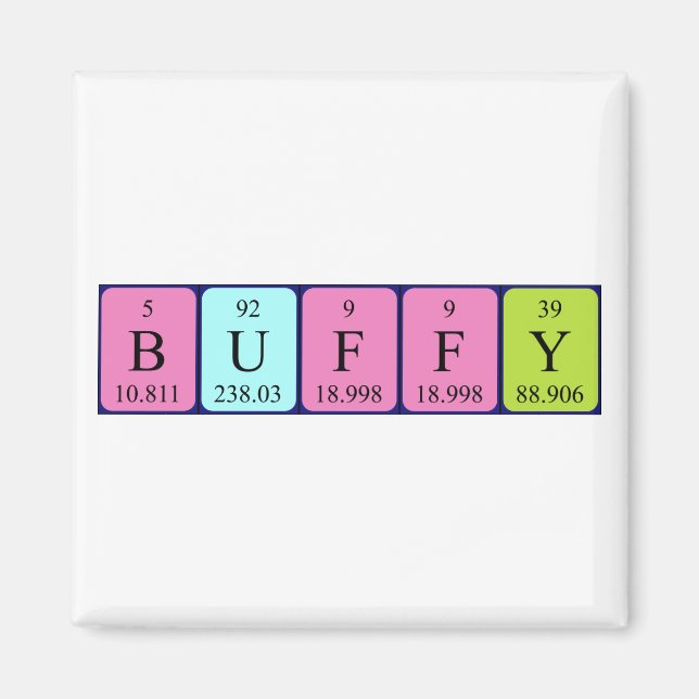 Buffy periodic table name magnet (Front)