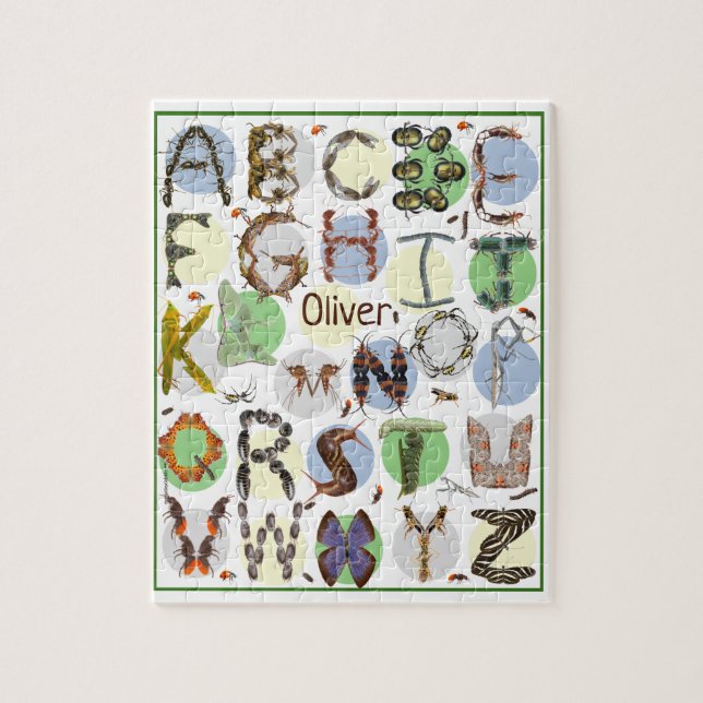 Bug Alphabet Kids Puzzle - Customize with Name  (Vertical)