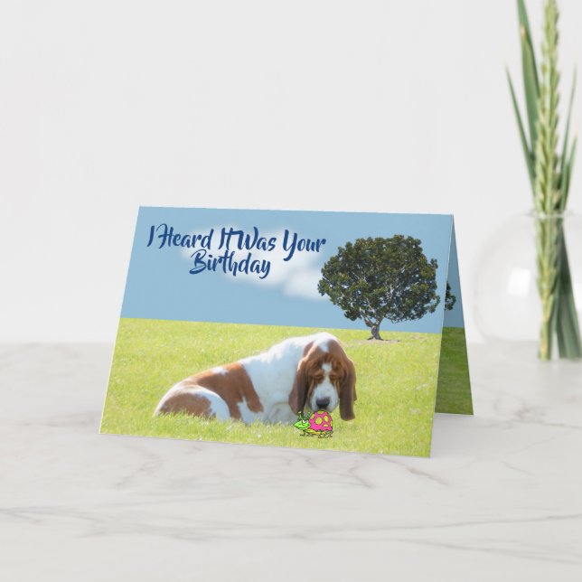 Bug & Basset sur la carte d'anniversaire amusante  (Devant)
