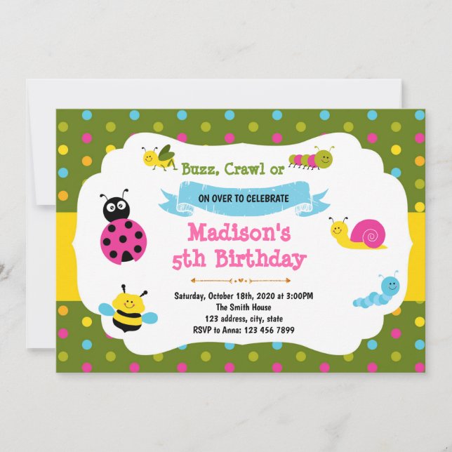 Bug Birthday Invitation (Front)