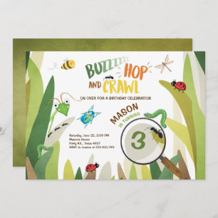 Bug Birthday Invitation Insect Bugs Boy bugging