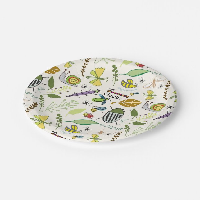 Bug Birthday Plates Personalized  (Angled)