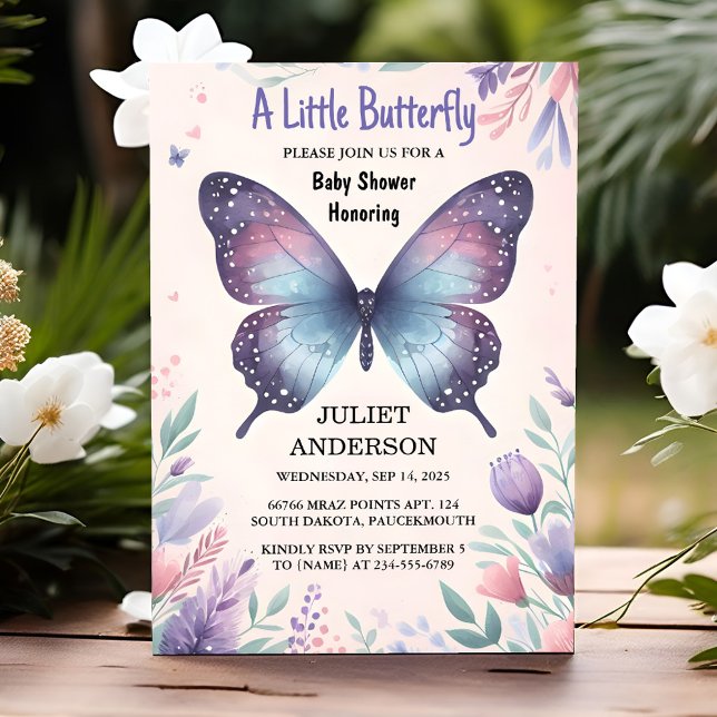 Bug Boho Soft Glow Live Butterfly Baby Shower Invitation (Creator Uploaded)