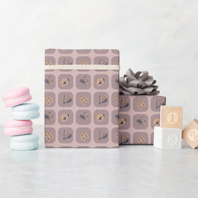 Bug Collector in Purple Wrapping Paper (Baby Shower)