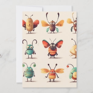 bug, creature, insect, weird bugs invitation