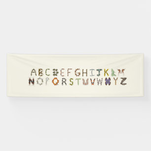 Bug Decor Insect or Bug Alphabet Educational  Banner