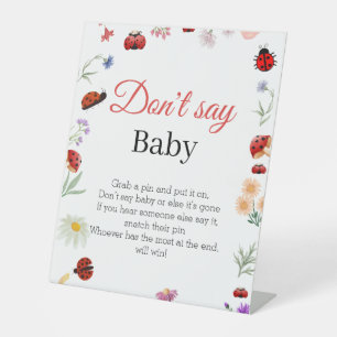 Bug Don't Say Baby Baby Shower Game sign