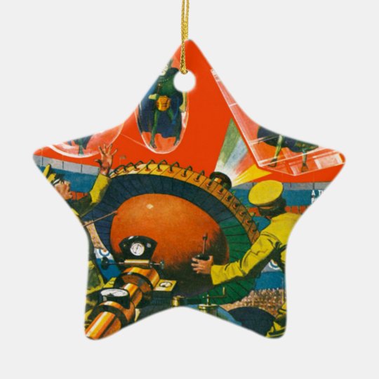 Bug Eyed Aliens in Capes Ceramic Ornament