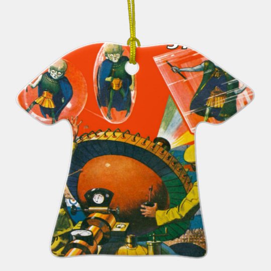 Bug Eyed Aliens in Capes Ceramic Ornament