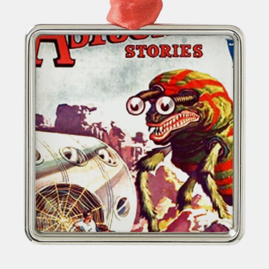 Bug Eyed Moon Monster Metal Ornament