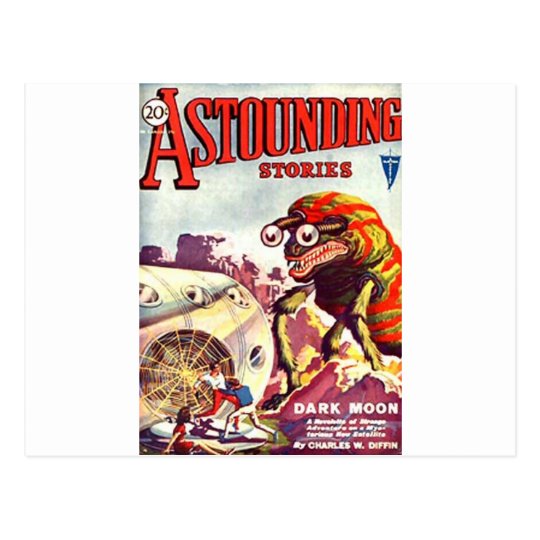 Bug Eyed Moon Monster Postcard