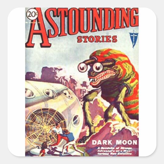 Bug Eyed Moon Monster Square Sticker