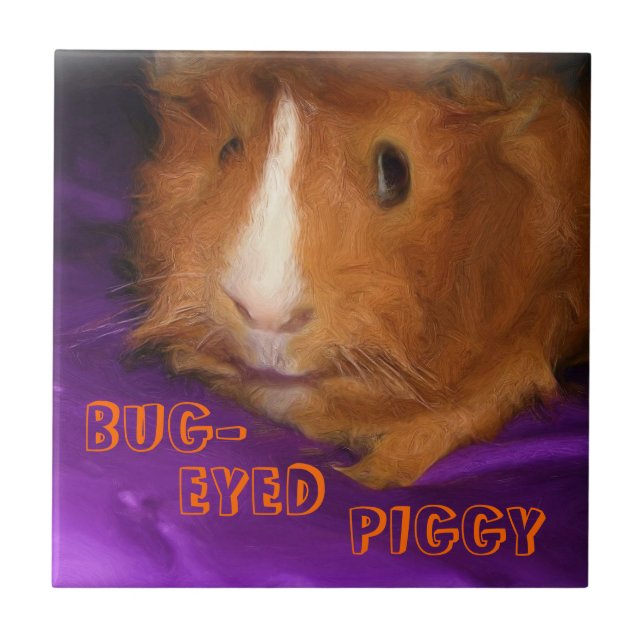 BUG-EYED PIGGY Guinea Pig Tile (Front)