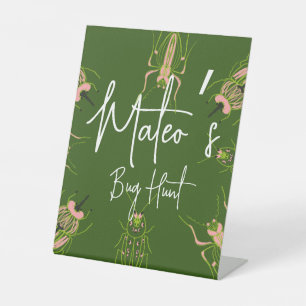 Bug Insect Beetle Birthday Party  Pedestal Sign