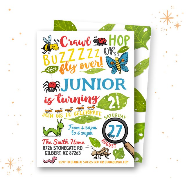 Bug Insect Birthday Invitation (Creator Uploaded)
