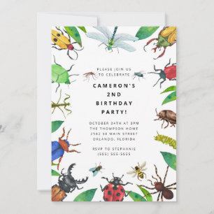 Bug Insect Boy Birthday Invitation