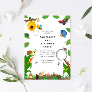 Bug Insect Boy Birthday Invitation
