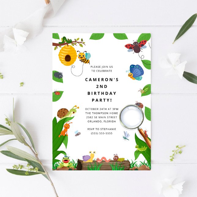 Bug Insect Boy Birthday Invitation (Creator Uploaded)